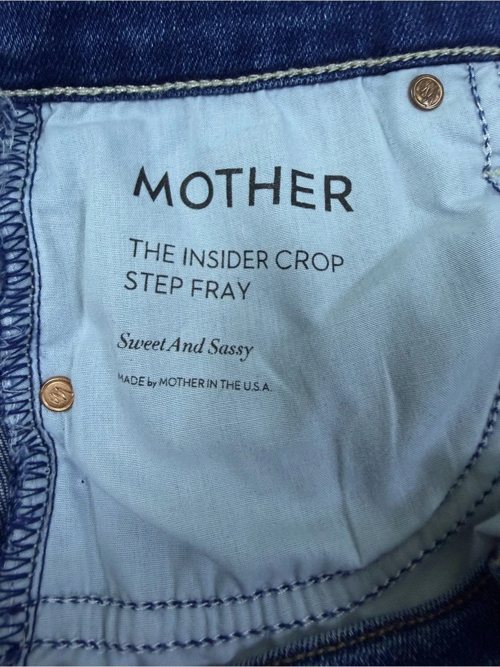 MOTHER The Insider Crop Step Fray Jeans Sweet And Sassy Size 27